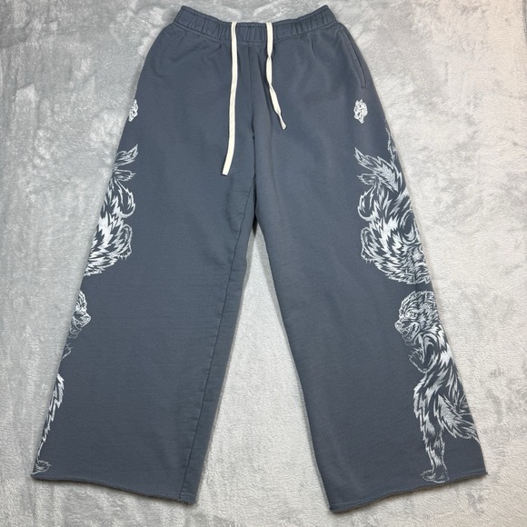 Darc Sport Pants - Darc Sport Wolves SHE Sweatpants Small Blue Baggy Wide Leg Limited Edition
